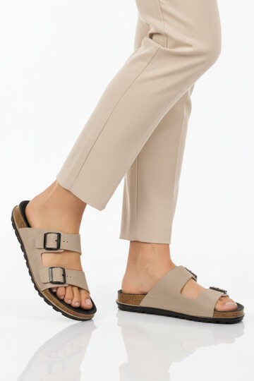 Krem Kadın Terlik PC-7428 Z