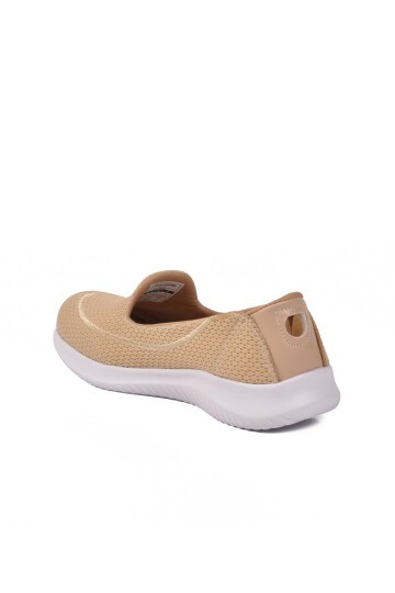 Krem Tekstil Hafif Esnek Kadın Spor Ayakkabı PC-30168 Z