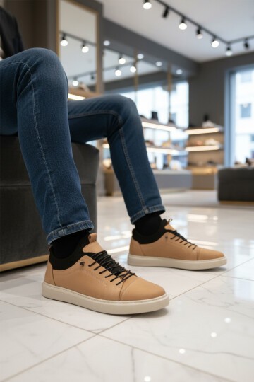 Kum Nubuk Hakiki Deri Ortopedik Erkek Günlük Ayakkabı Premium 818 M