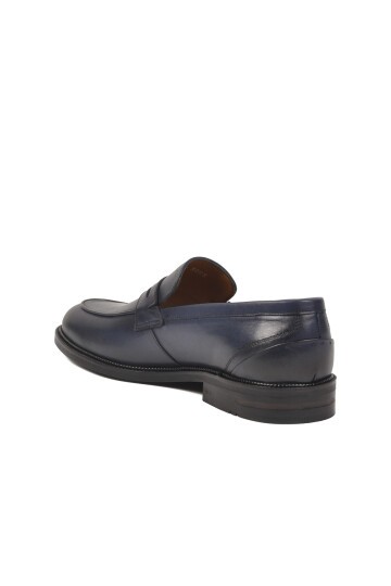 Lacivert Hakiki Deri Erkek Günlük Ayakkabı 3085 M