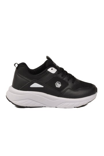 Siyah-Beyaz Yüksek Tabanlı Hafif Unisex Spor Ayakkabı 2105 Z