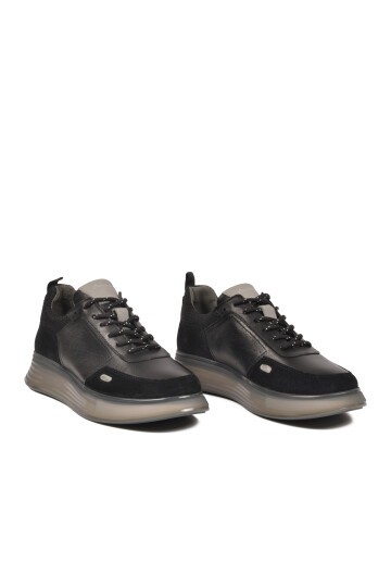 Siyah Hakiki Deri Erkek Günlük Ayakkabı 152-15808 M