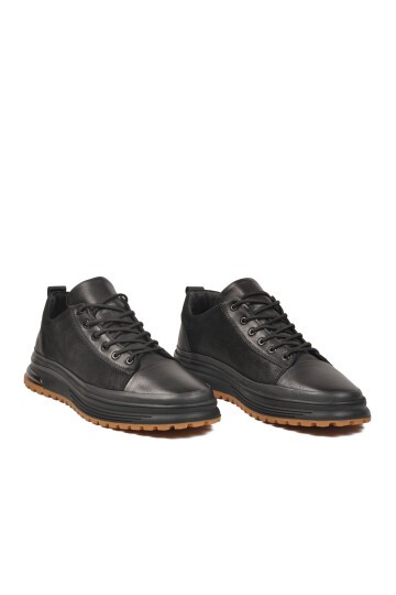 Siyah Hakiki Deri Erkek Günlük Ayakkabı AirBagSole 152-18438 M