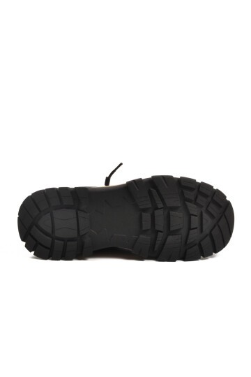 Siyah Hakiki Deri Erkek Günlük Ayakkabı 25K570 M