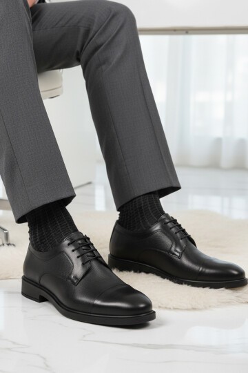Siyah Hakiki Deri Erkek Günlük Ayakkabı 821 M