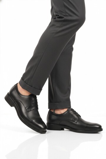 Siyah Hakiki Deri Erkek Günlük Ayakkabı 821 M