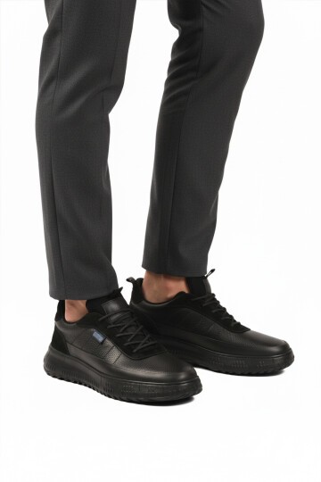 Siyah Hakiki Deri Memory Foarm Erkek Günlük Ayakkabı 152-22487 M