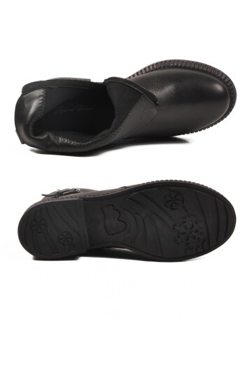 Siyah Hakiki Deri Kadın Bot 20913-1 Z