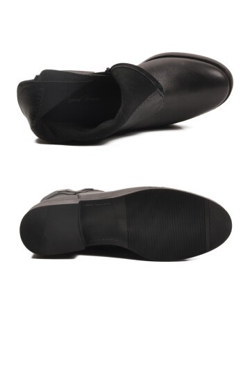 Siyah Hakiki Deri Kadın Bot 21893-1 Z