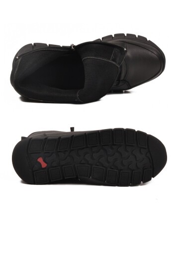 Siyah Hakiki Deri Kadın Bot 3910 Z