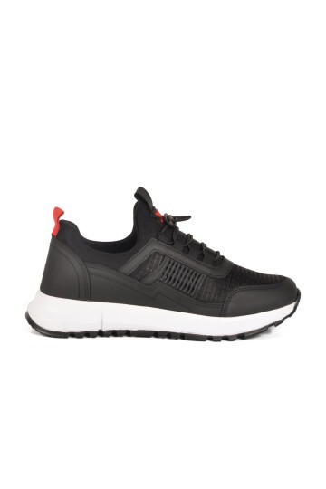 Siyah-Kırmızı Tekstil Unisex Spor Ayakkabı Nans 6006 G