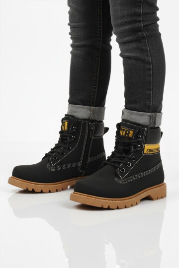 Siyah Nubuk Suni Deri Unisex Bot 921 F