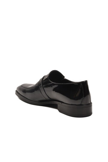 Siyah Rugan Hakiki Deri Erkek Klasik Ayakkabı Fosco 3262 M