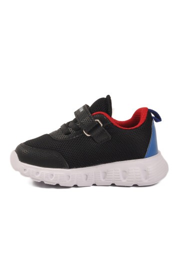 Siyah-Saks Işıklı Hafif Tekstil Çocuk Spor Ayakkabı 1015 B