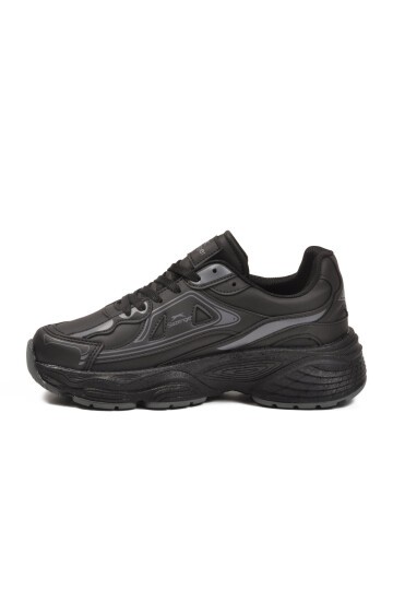 Siyah-Siyah Suni Deri Unisex Spor Ayakkabı Zafira G