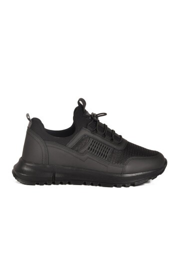 Siyah-Siyah Tekstil Unisex Spor Ayakkabı Nans 6006 G