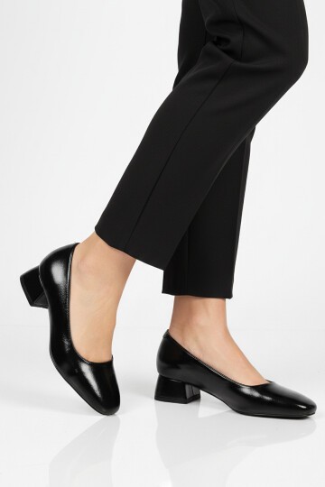 Siyah Kadın Abiye Ayakkabı 608421 Z Geniş Kalıp