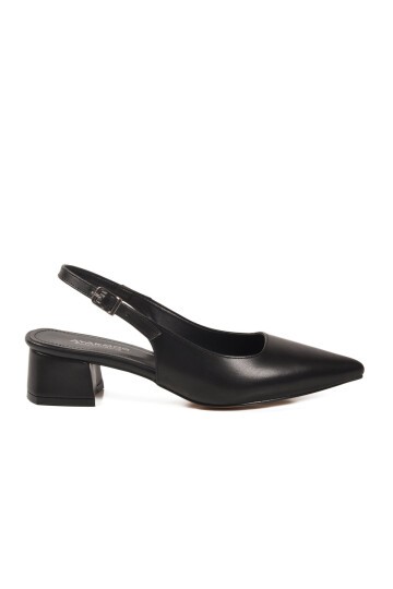 Siyah Hafif Slingback Kadın Topuklu Ayakkabı 323101 Z