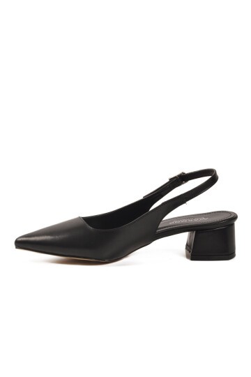 Siyah Hafif Slingback Kadın Topuklu Ayakkabı 323101 Z