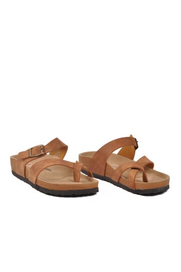 Taba Hafif Üstü Açık Kadın Terlik PC-7547 Z