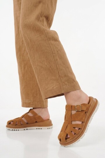 Taba Süet Hakiki Deri Kadın Terlik Z797 Z