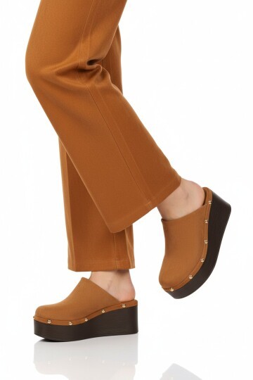 Taba Yüksek tabanlı Tekstil Kadın Terlik 322220 Z