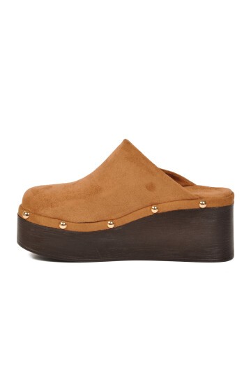 Taba Yüksek tabanlı Tekstil Kadın Terlik 322220 Z