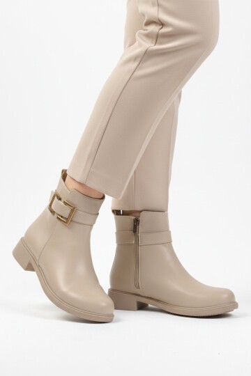 Bej Cilt Fermuarlı Kadın Bot 209144 Z