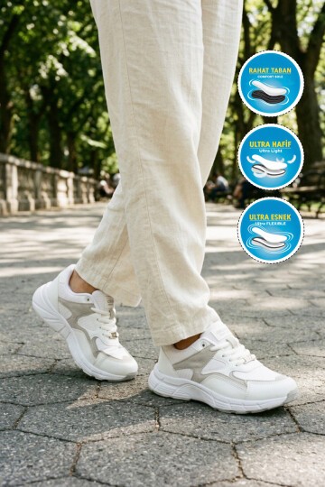 Beyaz Rahat Taban Unisex Spor Ayakkabı 304 G