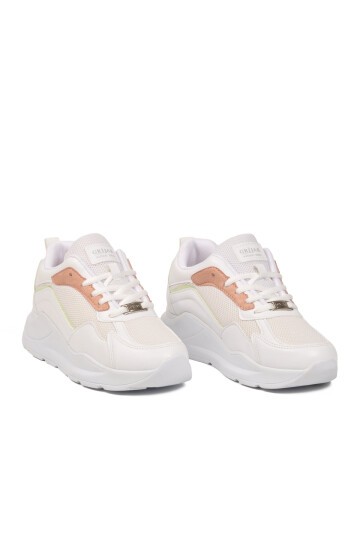 Beyaz-Pudra Esnek Unisex Spor Ayakkabı 051 G