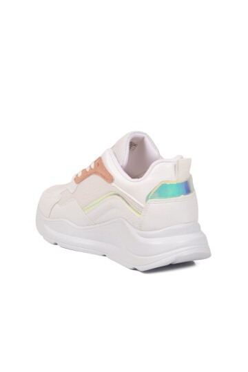 Beyaz-Pudra Esnek Unisex Spor Ayakkabı 051 G