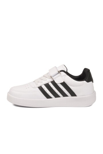 Beyaz-Siyah Hafif Erkek Çocuk Spor Ayakkabı 754 F