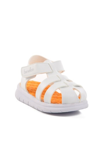 Beyaz Cırtlı Unisex Çocuk Sandalet BN-1245 B