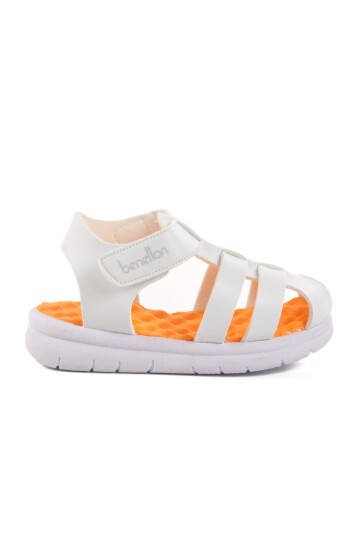 Beyaz Cırtlı Unisex Çocuk Sandalet BN-1245 B