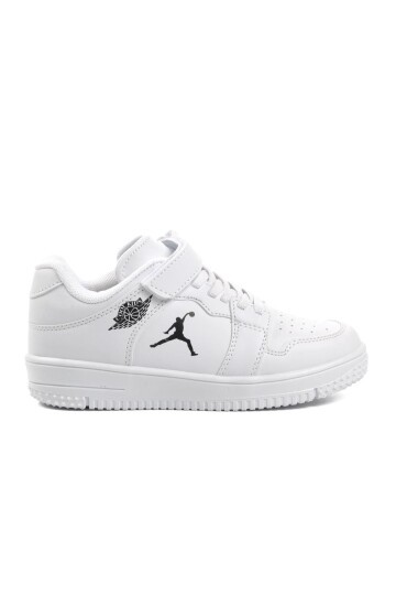 Beyaz Çocuk Cırt Cırtlı Basketbol Sneaker Spor Ayakkabı