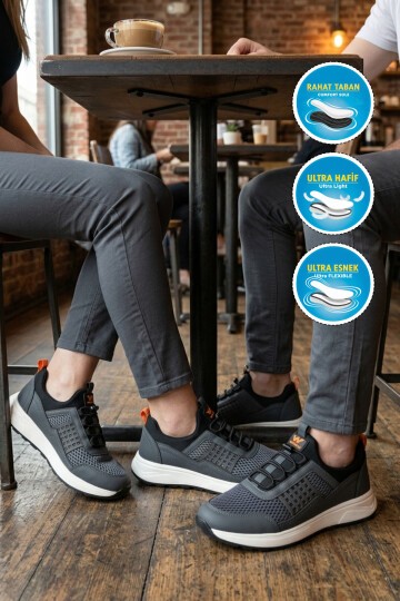 Füme Hava Alabilen Tekstil Esnek Unisex Spor Ayakkabı 9060 G