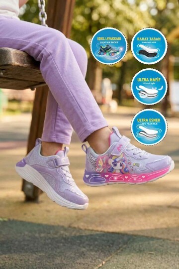 Lila Hafif Kız Çocuk Spor Ayakkabı Marco Kids 26Y310 F