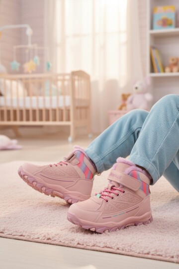 Pembe Kürklü Cırtlı Kız Çocuk Bot 2082 P