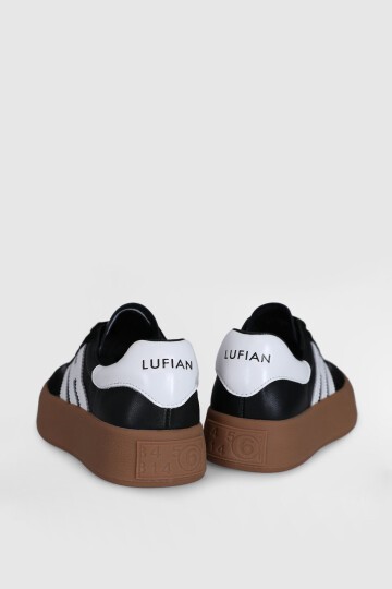 Siyah Hakiki Deri Unisex Sneaker Mira G