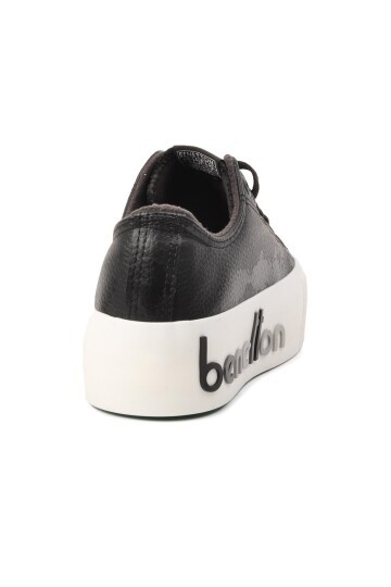 Kadın Siyah Platform Sneaker Bağcıklı Kalın Taban Günlük Casual Spor Ayakkabı