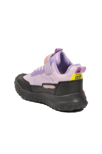 Siyah-Lila Cırtlı Kız Çocuk Spor Ayakkabı 811 F