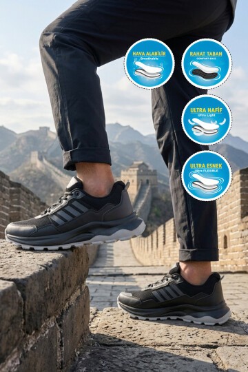 Siyah Hafif Rahat Taban Erkek Sneaker BST-2045 M