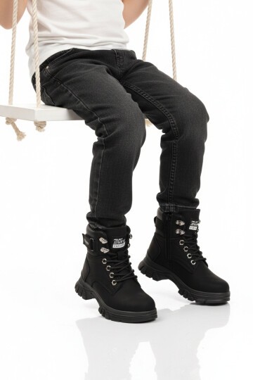 Siyah Zümrüt Unisex Çocuk Bot 24035 F