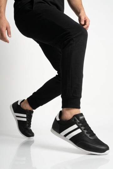 Siyah-Beyaz ComfortSole Taban Erkek Sneaker BST-2086 M