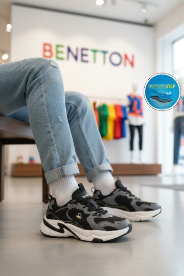 Siyah-Beyaz Unisex Spor Ayakkabı BNI-12089 M