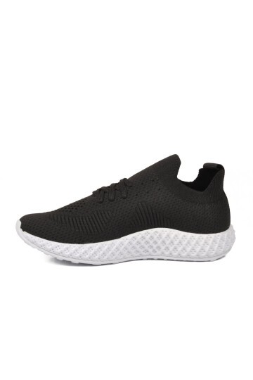 Siyah-Beyaz Tekstil Hafif Hava Alabilir Unisex Spor Ayakkabı PC-32711 Z