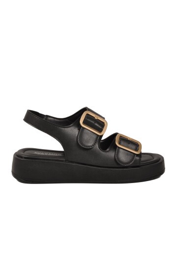 Siyah Yüksek Tabanlı ComfortSole Taban Kadın Sandalet 35332 Z