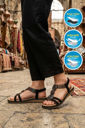Siyah Kadın Sandalet 4056 Z