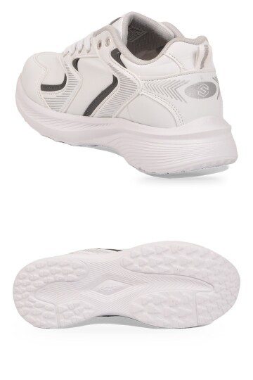 Bağcıklı Kalın Rahat Taban Hafif Esnek Beyaz Unisex Yürüyüş ve Spor Ayakkabı Sneaker 2032