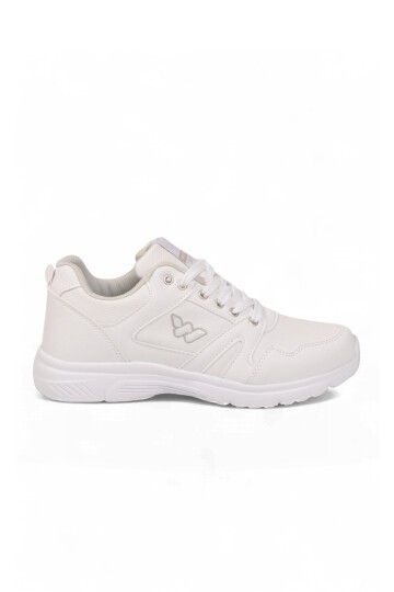 Bağcıklı Cilt Beyaz Hafif Rahat Taban Esnek Unisex Yürüyüş ve Spor Ayakkabı Sneaker Core 020